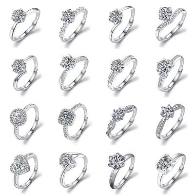 China Never Allergic And Lose To Fade Imitation Moissanite To Ring Silver Plated Cubic Zirconia CZ Diamond Engagement Ring Wedding Band Wholesale for sale