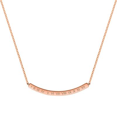 China Never Allergic And Lose To Fade Ins Stainless Steel Number Rose Gold Necklace Women for sale