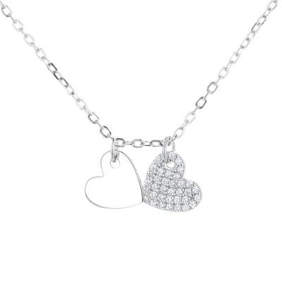 China Never Allergic And Lose To Fade Fashion Platinum Plating 925 Sterling Silver Heart Necklace for sale