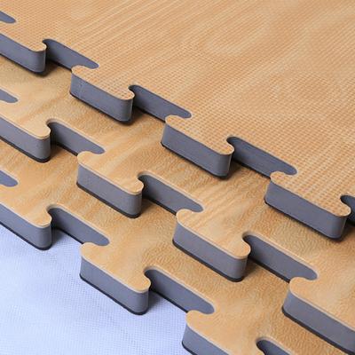 China For Gym High Density 25mm Wood Grain Shock Absorption Dance Studio Fitness Taekwondo Puzzle Mat Judo Tatami Mat for sale