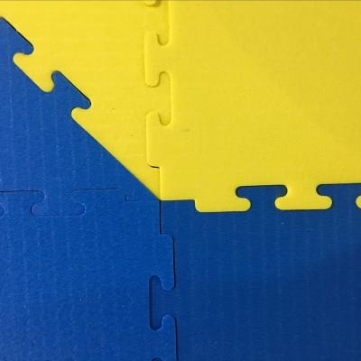 China Factory Sale Blue And Yellow Color Karate 1m*1m*2cm Thickness WKF XPE Foam Puzzle Floor Mats For Karate for sale