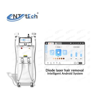 China Super power triple wavelength permanent professional 808nm 808 diode laser hair removal machine for sale