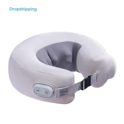 China Easy To Inflate Dropshipping Neck Care Self Massage Travel Folding Inflatable Neck Massage Pillow for sale