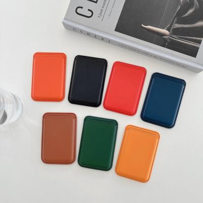 China Fashion Cell Phone Card Holder Wallet Magnetic RFID PU Phone Business Leather Magsafing For iPhone 11 12 13 for sale