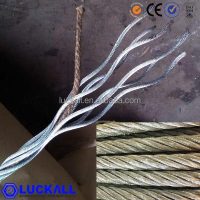 China 6x15 FC Rope Wire Rope Fiber Core Wire Rope Core Steel Wire Rope for sale