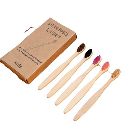 China Wholesale Home Kids Soft Toothbrush Bristle 5pcs/box Bamboo Toothbrush for sale