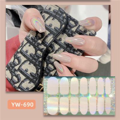 China Real simulation nail polish strips wholesale 2021 colorful nail sticker nail salon accessories for sale