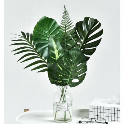 China Waterproof Tropical Artificial Popular Photography Plastic Home Decorative Leaves Garden Decoration Monstera Deliciosa Liebm for sale