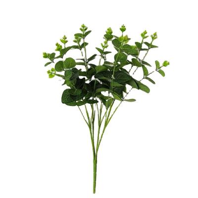 China Environmental Friendly Popular Artificial Home Decoration Money Plant Single Wall Green Leaf Plants for sale