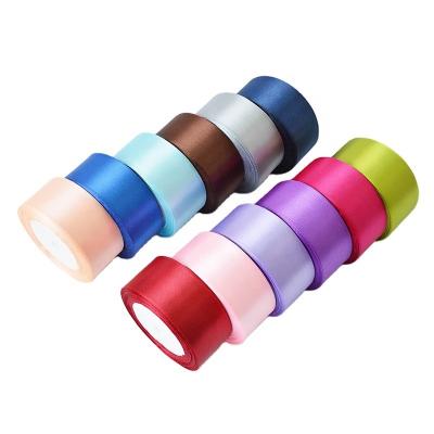 China Viable sell a variety of colors string used by a florist to make flower bouquet wrapping gift wrapping silk ribbon for sale