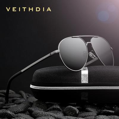 China 2019 fashion sunglasses veithdia sunglasses Sun glass classic shape black polarized sunglasses square sunglasses 2462 for sale