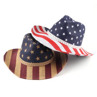 China 2021 Summer Unisex Flag Sign Cowboy Spring Hats Show Summer Beach Sun Visor Hats for sale