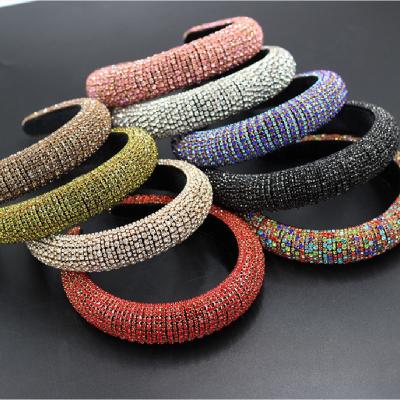 China Newest Fashinable 2021 designer cute bling crystal rhinestone headbands pearl headbands for sale