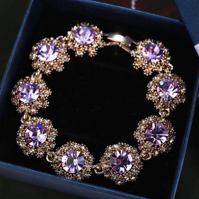 China Vintage Wholesale Women's Crystal Bling Bracelets Charming Rhinestone Bracelet for sale