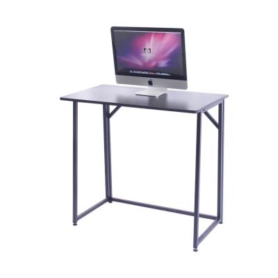 China Foldable Industrial Metal Fame PC Computer Desk With Wood Top for sale