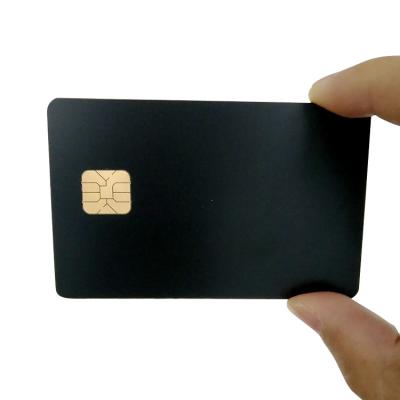 China Stock Ready America OEM Matte Black Metal Visa Credit Brass Card With Small EMV Chip Groove And Magnetic Stripe for sale