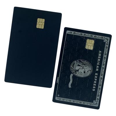 Κίνα Plain America 0.8mm Blank Stainless Steel Metal Credit Card Bank ATM Card With Chip Slot For Further Customization προς πώληση