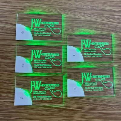 Chine For business card plain led business card blank acrylic laser enrgaved card with colorful lighting à vendre