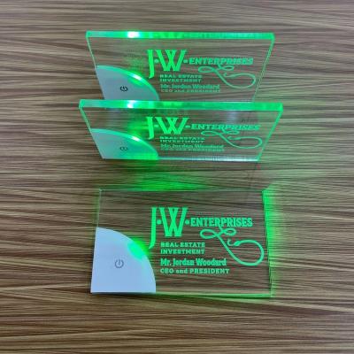 China For Business Card Blank Led Light Up Custom Acrylic Business Card Business Card For Laser Engraving for sale