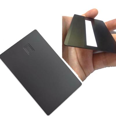 Κίνα Plain America 0.8mm Blank Stainless Steel Metal Credit Card Bank ATM Card With Chip Slot For Further Customization προς πώληση