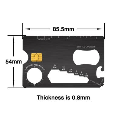 중국 America Customized Laser Engraved White Brushed Black Beer Bottle Opener Multi Tool Stainless Steel Credit Card Metal Tactical Card 판매용