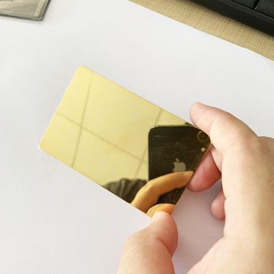 China Luxury China 24k Gold Ore Metal Business Card Stainless Steel Metal Card Blank Base For Laser Enrolling Machine for sale