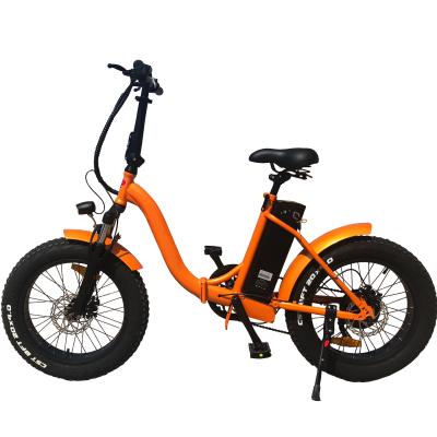 China Cheap Foldable Electric Bike 36V 250W Aluminum Alloy Fat Step By Folding Fat Tire Bike With 20