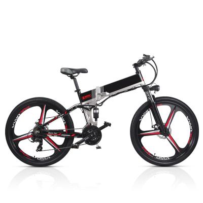 China 2020 Cute Magnesium Alloy Aluminum Alloy Electric Bicycle 48V 350W 500W 3 Spoke Electric Mountain Bike Full Suspension for sale