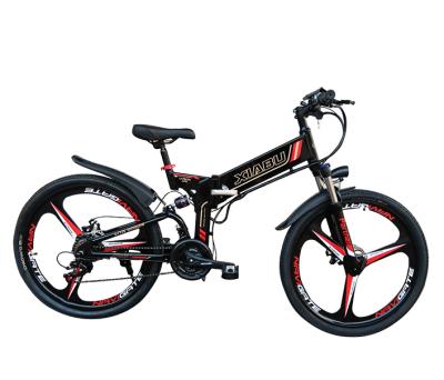 China Full Suspension 48V 350W 500W Electric+Bicycle Multifunction Electric Stack Magnesium Alloy Integrated Wheel Ebike for sale