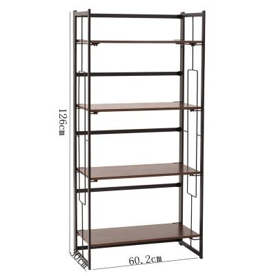 China Retro Rustic Industrial Style Vintage Wooden Shelving Expandable Antique Metal Shelf Bookcase for sale