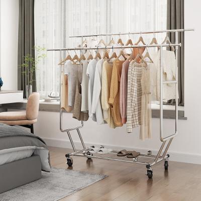 China Free Standing (Other) Adjustable Coat Rack With Metal Rolling Clothes Organizer Vertical Wire Rack Clothes Drying Rack for sale