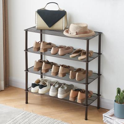 China (Other) Adjustable Shoe Storage Organizer Unit Entryway Shelf Cabinet with 4 Tier Metal Shoe Rack for sale