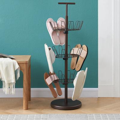 China Free Sample Adjustable Customization Rotating Shoe Rack (Other) With Rotating Storage Rack Carousel Shoes Organizer for sale