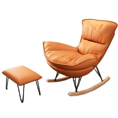 China Modern Quality Guaranteed New Design Leisure Chair Household Balcony Rocking Chair Reclining Infant Sofa Chair Luxury Wood for sale