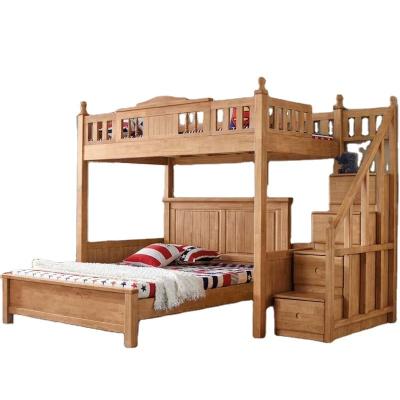 China Wholsale Modern Wooden Children's Beds of Contemporary Solid Wood Multifunctional Children's Bunk Bed Double for sale