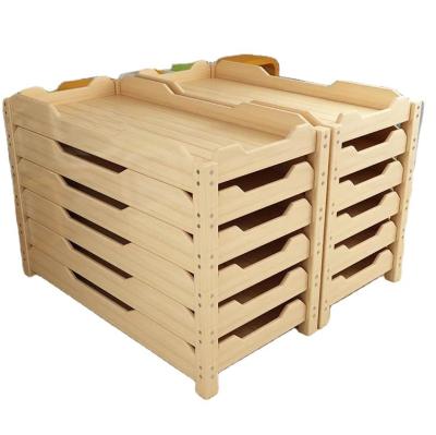 China Environmental OEM Children's Children's Beds Environmental Material Preschool Wooden Crate Use Children's Beds for Day Care Center for sale