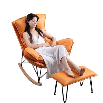 China New design modern rocking chair sofa leisure sofa chair upcholestered with foot steel for sale