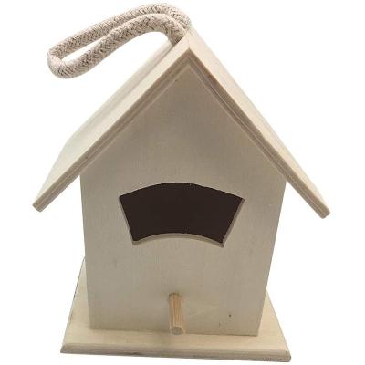 China Small Bird Nest House Outdoor Wooden Feeder Garden Stocked Hanging Garden Bird House for sale