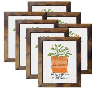 China Morden 8x10 Wooden Picture Frame Country Brown Photo Frame Suitable For Printed Wall Desktop Display for sale