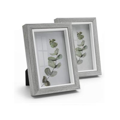 China Morden can directly hang and hold Christmas gifts gray desktop wooden photo frame for sale