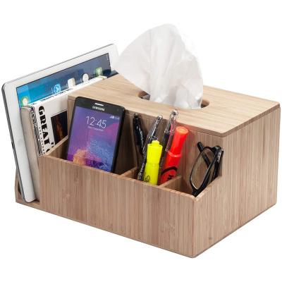 China Modern Solid Wood Bamboo Toilet Paper Holder Tissue Storage Box For Kitchen Bathroom for sale