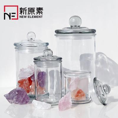 China Gift & Custom Clear Glass Luxury Craft 100ml 150ml 375ml 750ml Candle Jar With Lid for sale