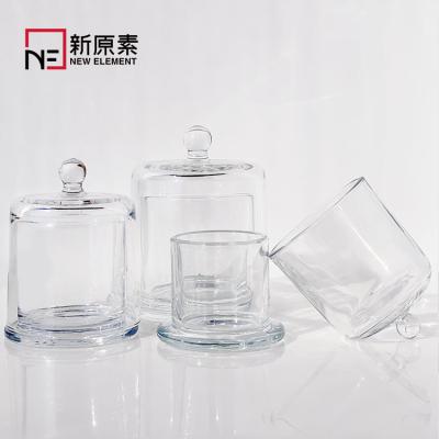 China Gift & LOW MOQ Craft Double Clear Glass Candle Jars 150ml 375ml 750ml 14oz With Lid Glass Color for sale