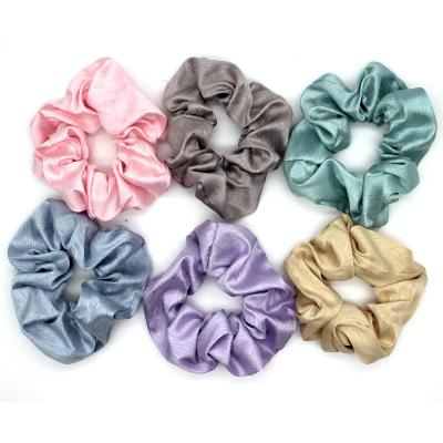 China Fashion Cloth Hair Accessories Solid Color Hair Scrunchies Beautiful for sale