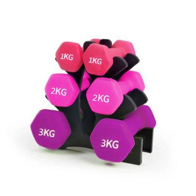 China China Durable Cheap Fitness Hand Weights Gym Non-Slip Hexagon Home Equipment Custom Neoprene Workout Dumbbell Set for sale