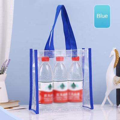 China Reusable Custom Logo Swim Rivet PVC Gift Bag Reusable Transparent Clear Shopping Shopping Bag for sale