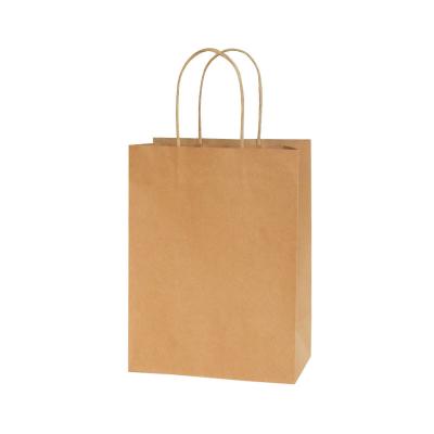 China Recyclable Custom Printed Logo Gift Craft Shopping Paper Bag Cardboard Packaging White Brown Kraft Paper Bag With Handle for sale