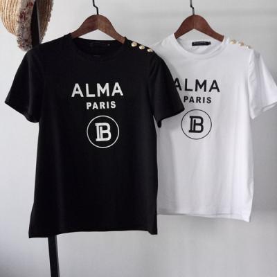 China Anti-wrinkle balm cotton printed letter short sleeve t-shirt for men and women for sale