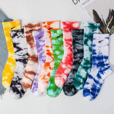 China Autumn/winter men's and women's cotton link dye stockings NK sports high tide socks candy color sports socks for sale