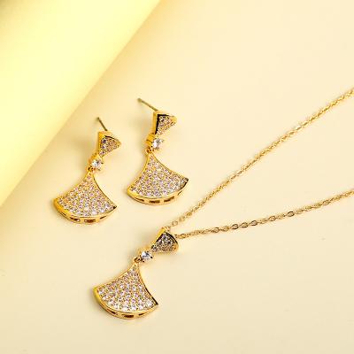 China Dubai TRENDY gold plated jewelry set stainless steel jewelry set wholesale earrings for women jewelry for sale